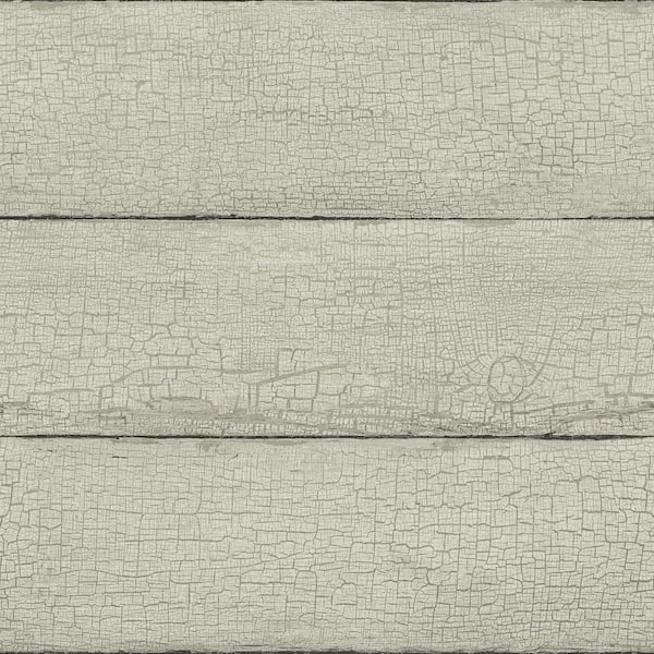 Chesapeake Morgan Grey Distressed Wood Distressed Pre-pasted Paper Wallpaper