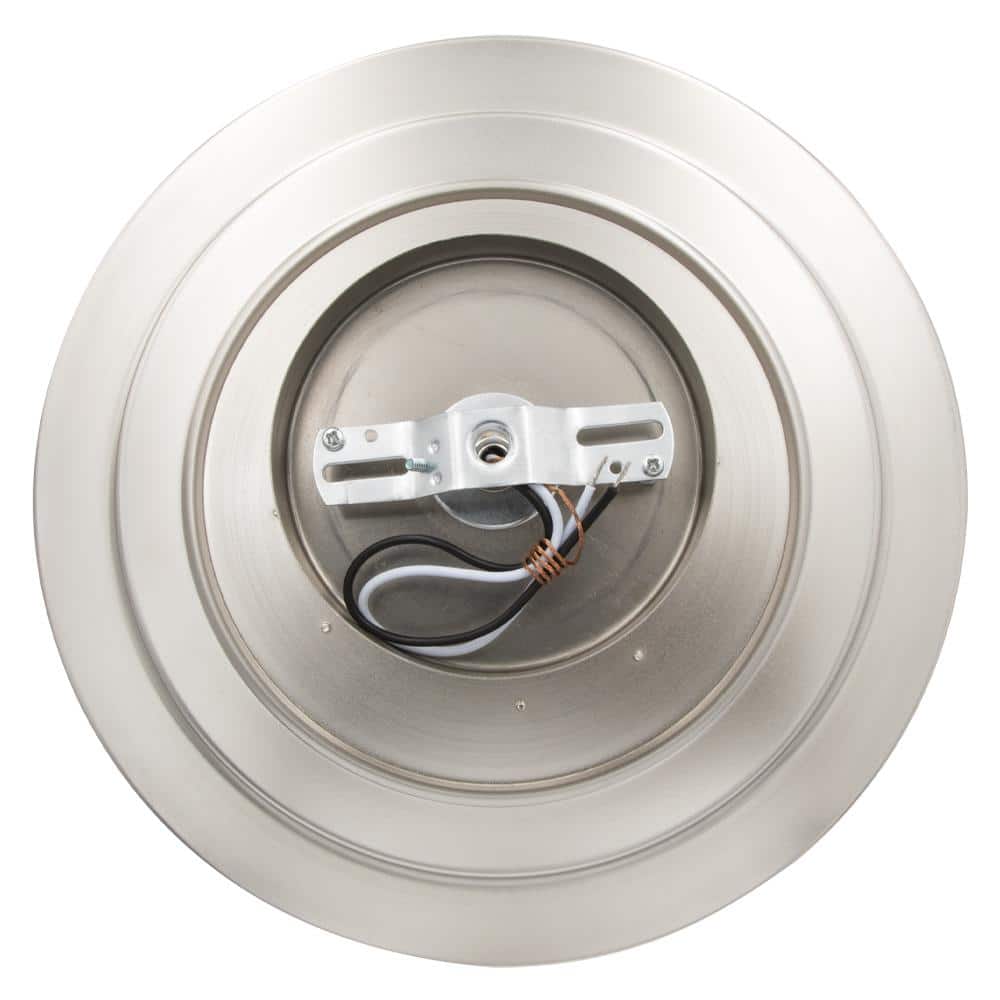 Satin Nickel 14" LED Semi-Flush Ceiling Light with Acrylic Drum