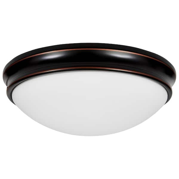 Access Lighting - Atom 14 in. 3-Light Oil Rubbed Bronze Flush Mount