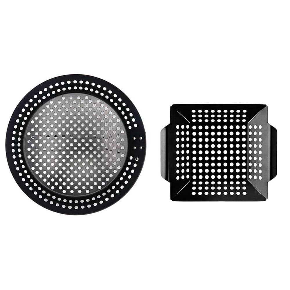 Non-Stick Steel Grill Topper Set with Skillet and Mini Wok