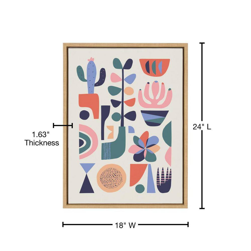 Mid-Century Modern Abstract Succulent Canvas Wall Art