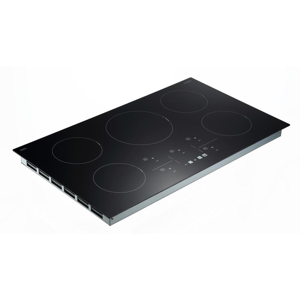 Ancona Elite 36 in. Glass-Ceramic Induction Cooktop in Black with 5 Elements Featuring Individual Boost Function -  AN-2411