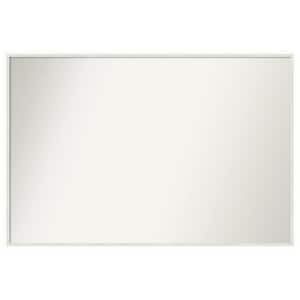 Lucie White 37 in. x 25 in. Non-Beveled Modern Rectangle Wood Framed Wall Mirror in White