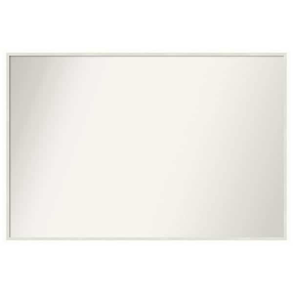 Amanti Art Lucie White 37 in. x 25 in. Non-Beveled Modern Rectangle Wood Framed Wall Mirror in White