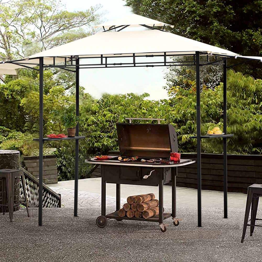 DikaSun BBQ Grill Gazebo X Barbecue Canopy Double Tiered Outdoor BBQ