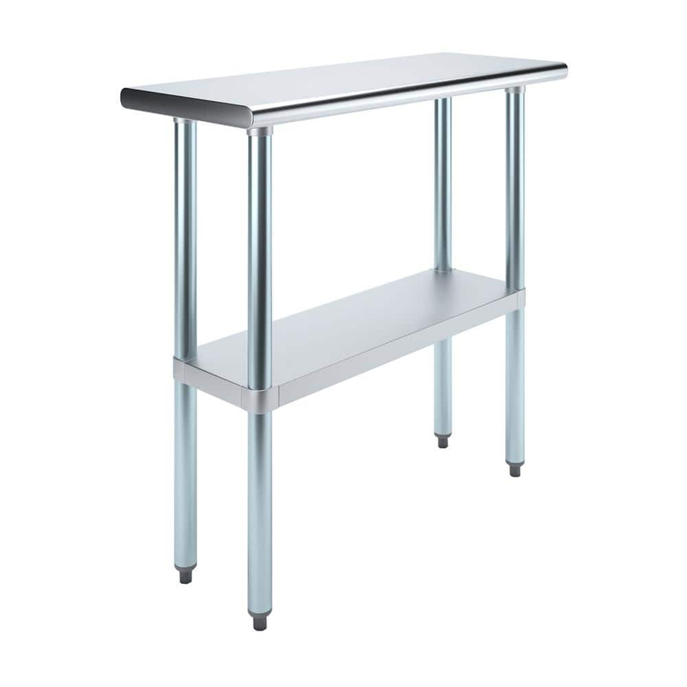 36" Stainless Steel Work Table with Galvanized Undershelf