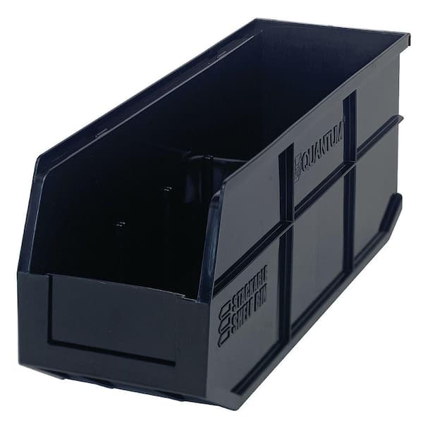 QUANTUM STORAGE SYSTEMS Stackable Shelf 13-Qt. Storage Tote in Black (6-Pack)