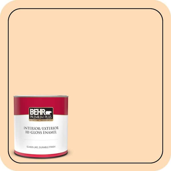 BEHR PREMIUM PLUS 1 qt. #P220-2 Peche Hi-Gloss Enamel Interior/Exterior Paint & Primer