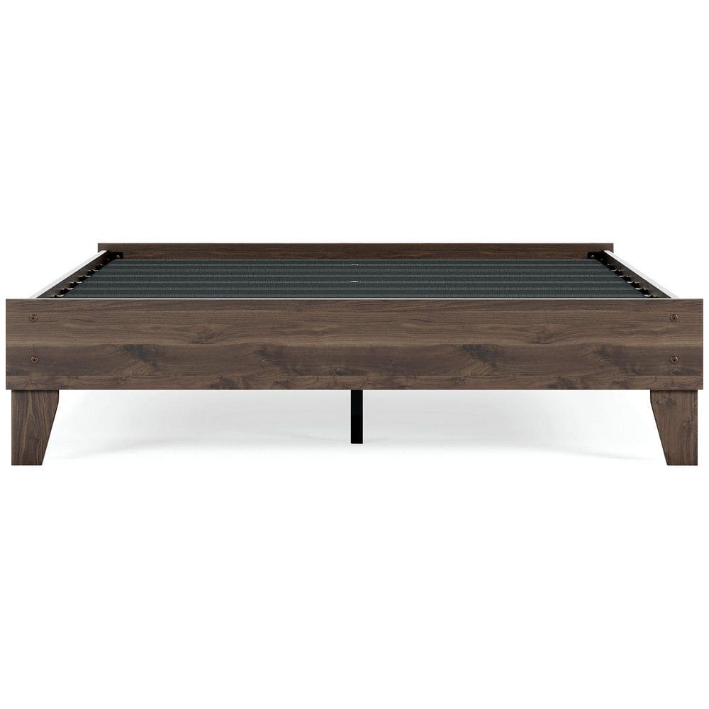 Chic Sophistication Queen Platform Bed with Wood Headboard, Mocha