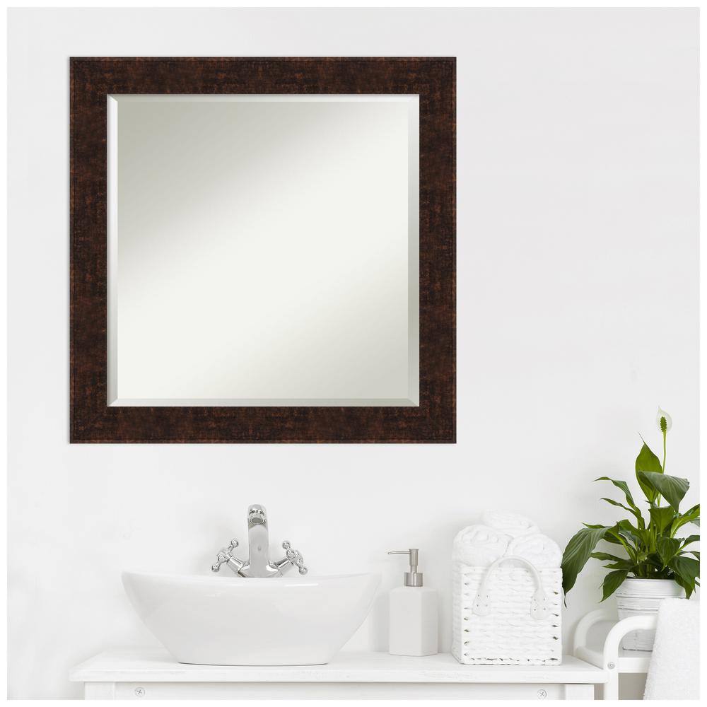 William 24" x 24" Bronze Wood Framed Wall Mirror