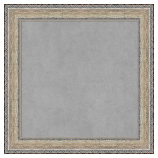 Amanti Art Fleur Silver 25 in. x 25 in Framed Magnetic Board