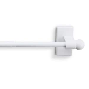 28 in. - 48 in. Single Curtain Rod in White with Finial