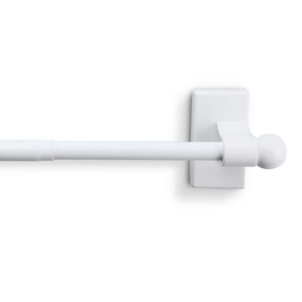 Rod Desyne 28 in. - 48 in. Single Curtain Rod in White with Finial
