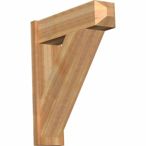 Ekena Millwork 8 in. x 32 in. x 28 in. Traditional Craftsman Rough Sawn Western Red Cedar Outlooker