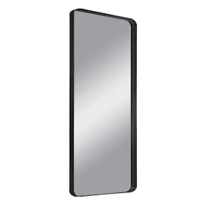 Modern Rectangle 21 in. W x 64 in. H Aluminium Alloy Deep Framed Full Length Mirror With Rounded Corner In Black