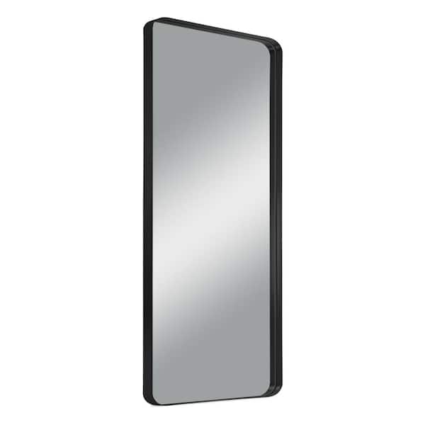 Lirago Modern Rectangle 21 in. W x 64 in. H Aluminium Alloy Deep Framed Full Length Mirror With Rounded Corner In Black