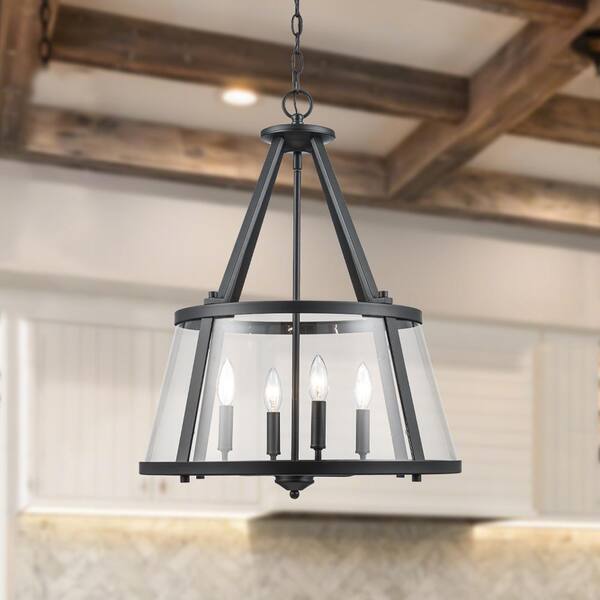 Monteaux Lighting Monteaux Integrated LED Black Pendant with Glass Shades 