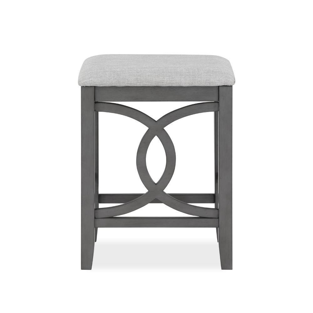 Adjustable Gray Wood and Metal Swivel Counter Stool Set