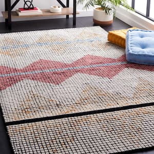 Abstract Ivory/Gold 8 ft. x 10 ft. Aztec Tile Area Rug