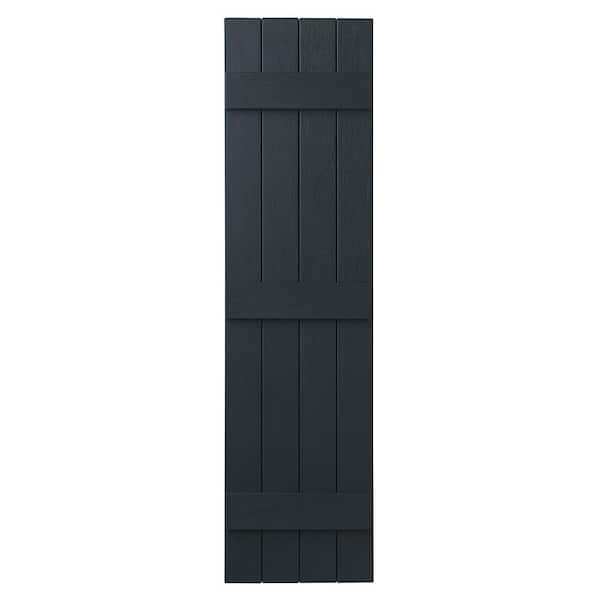 Ply Gem 15 in. x 55 in. Polypropylene 4-Board Closed Board and Batten Shutters Pair in Dark Spruce