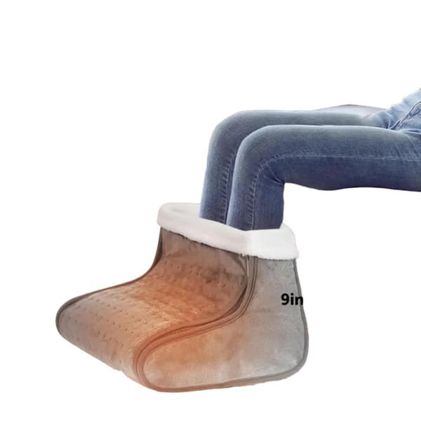 Electric Heating Foot Warmer 4-Time Setting and 6 Temperature Setting, Washable, Gray