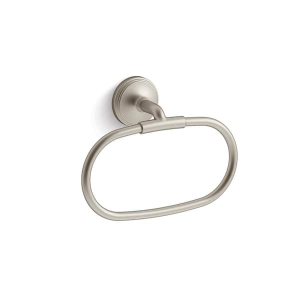 Paces Wall Mounted Towel Ring in Vibrant Brushed Nickel