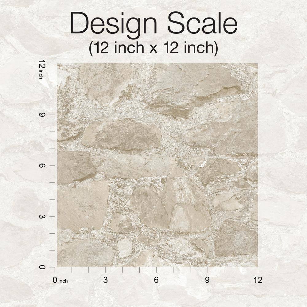 Beige Stone Textured Self-Adhesive Removable Wallpaper