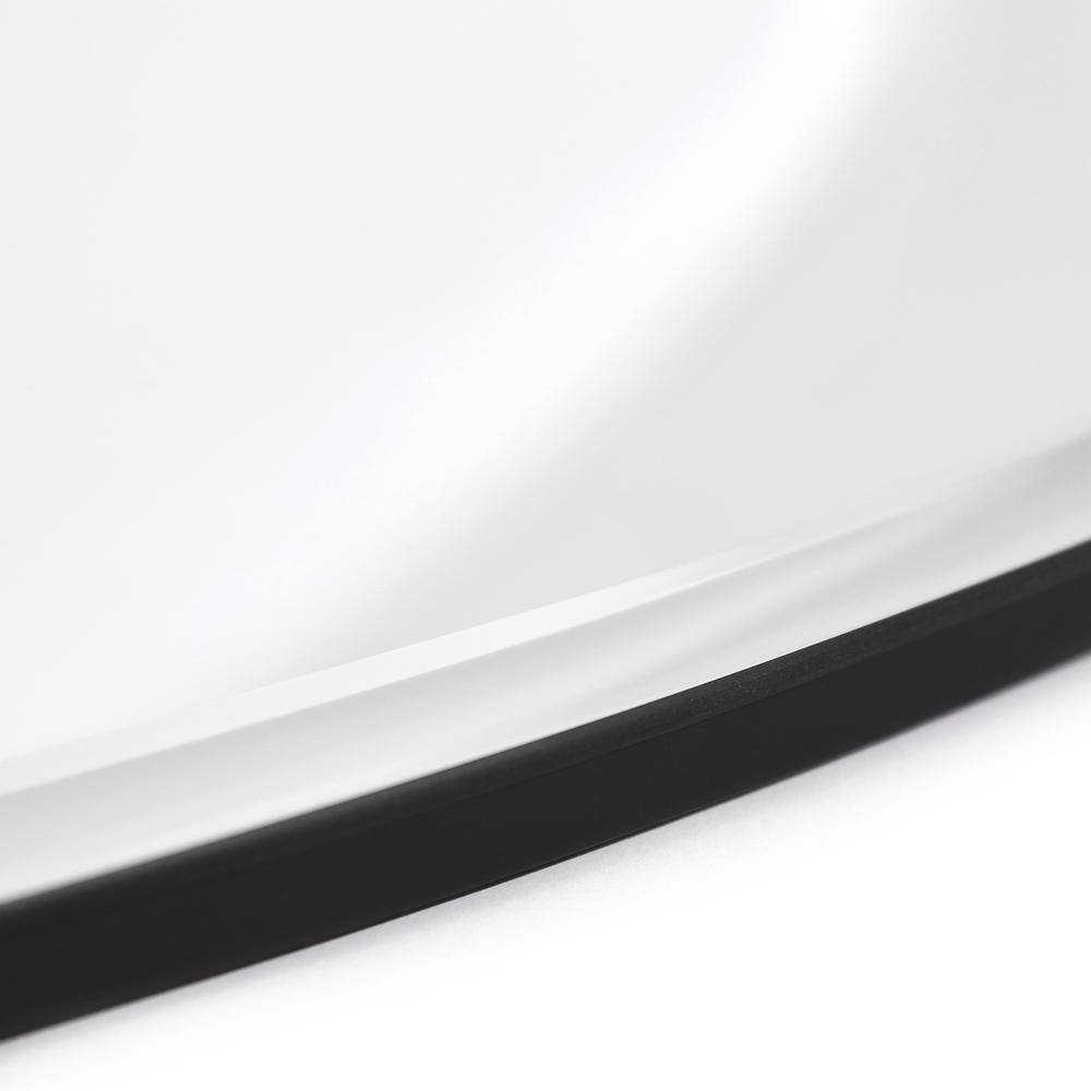 Frameless Beveled Rectangular Black Matte Bathroom Mirror, 28" x 38"