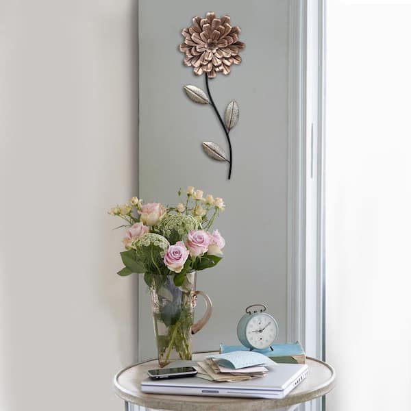 Stratton Home Decor Romantic Flower Stem Wall S11554 - Stratton Home Decor Rustic Flower Pots