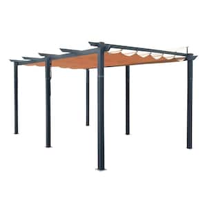 16 ft. W x 11 ft. D Aluminum Pergola with Weather-Resistant Retractable Canopy