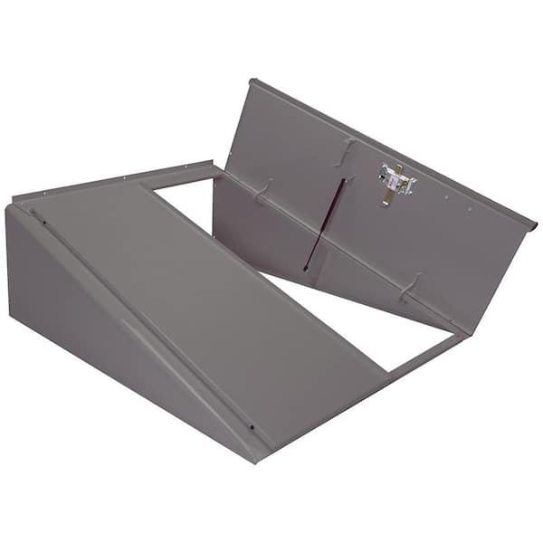 Classic Series 51 in. x 64 in. Gray Powder Coated Painted Steel Cellar Door with Lock Kit