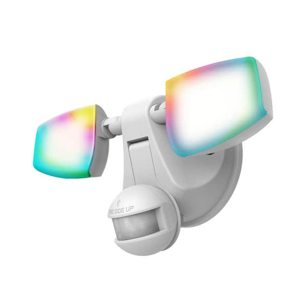 HALO 180-Watt Equivalent 2400 Lumen 180° ESF WiZ Motion Flood White Integrated LED Flood Light