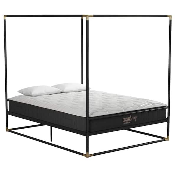 CosmoLiving by Cosmopolitan Celeste Black/Gold Canopy Metal Full Size