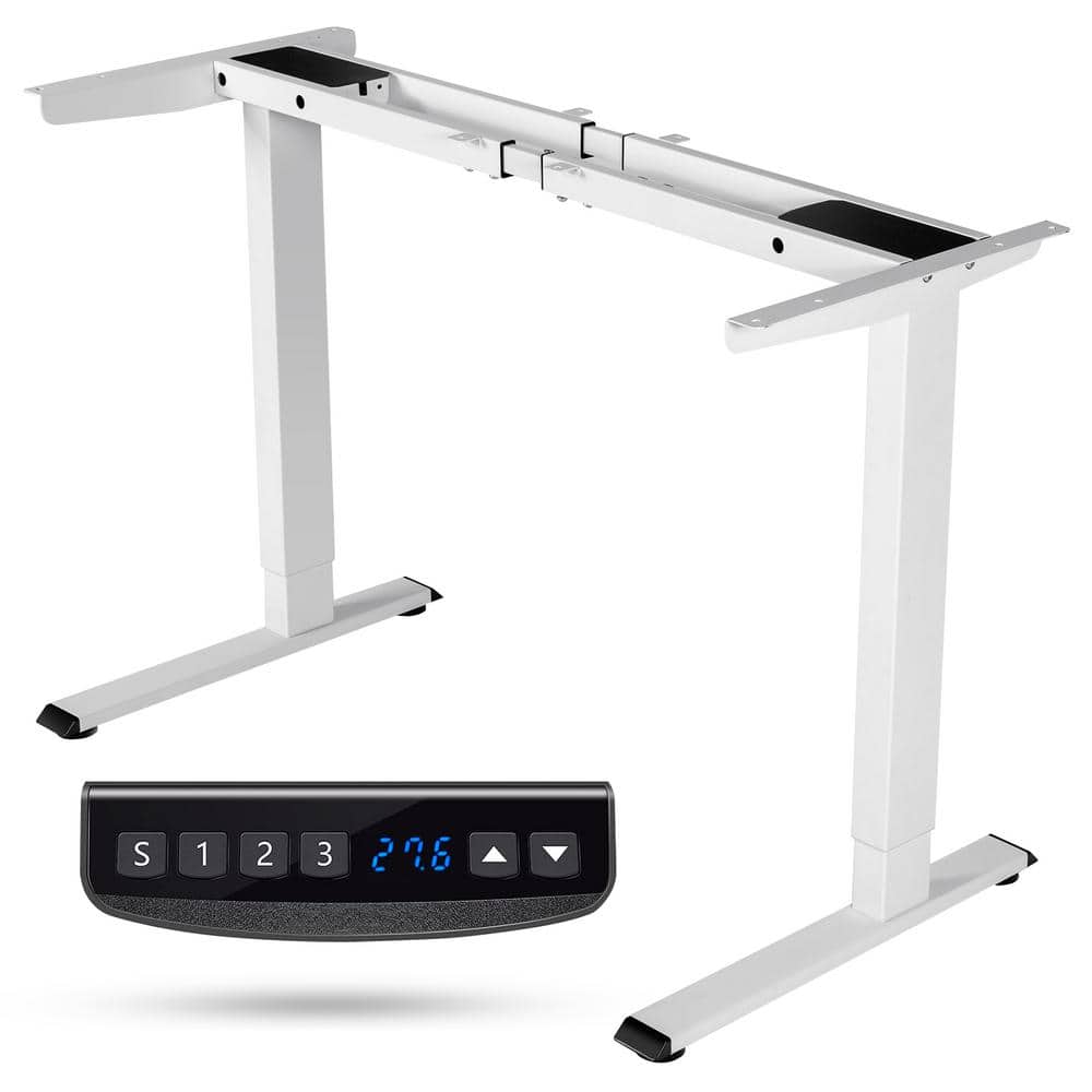 Gymax 23 in. White Electric Sit Stand Desk Frame Dual Motor Standing Desk  Base with Cable Tray GYM10651 - The Home Depot