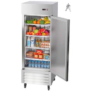 Commercial Refrigerator 22 Cu.ft. Reach In 32.2 in. W Upright Refrigerator Single Door Auto-Defrost Stainless Steel