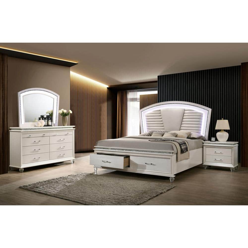 Litzler 3-Piece White King Wood Bedroom Set