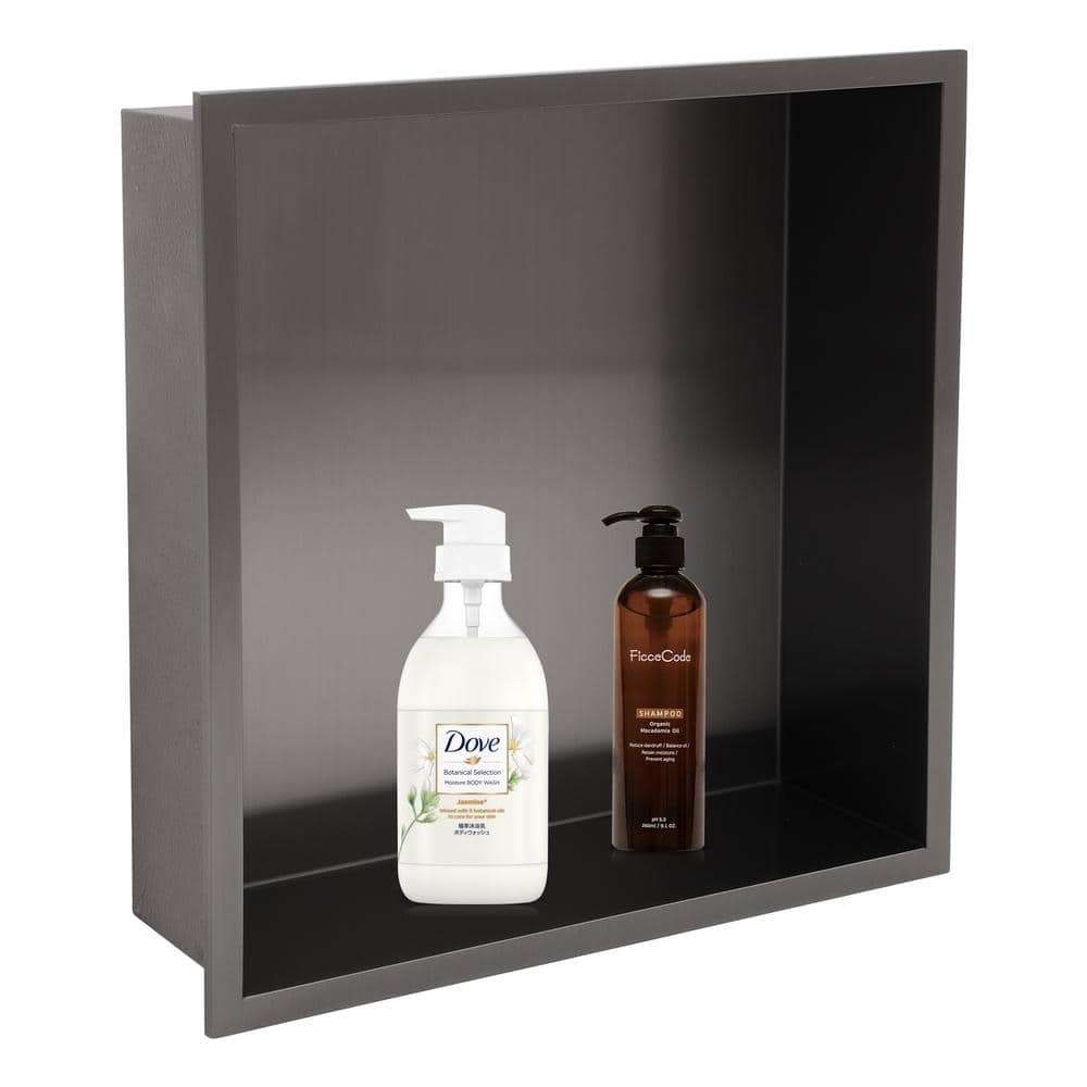15 in. W x 15 in. H x 4 in. D 18-Gauge Stainless Steel Single Shelf Shower Niche for Toiletry Storage in Matte Black price history on PriceWatchPro