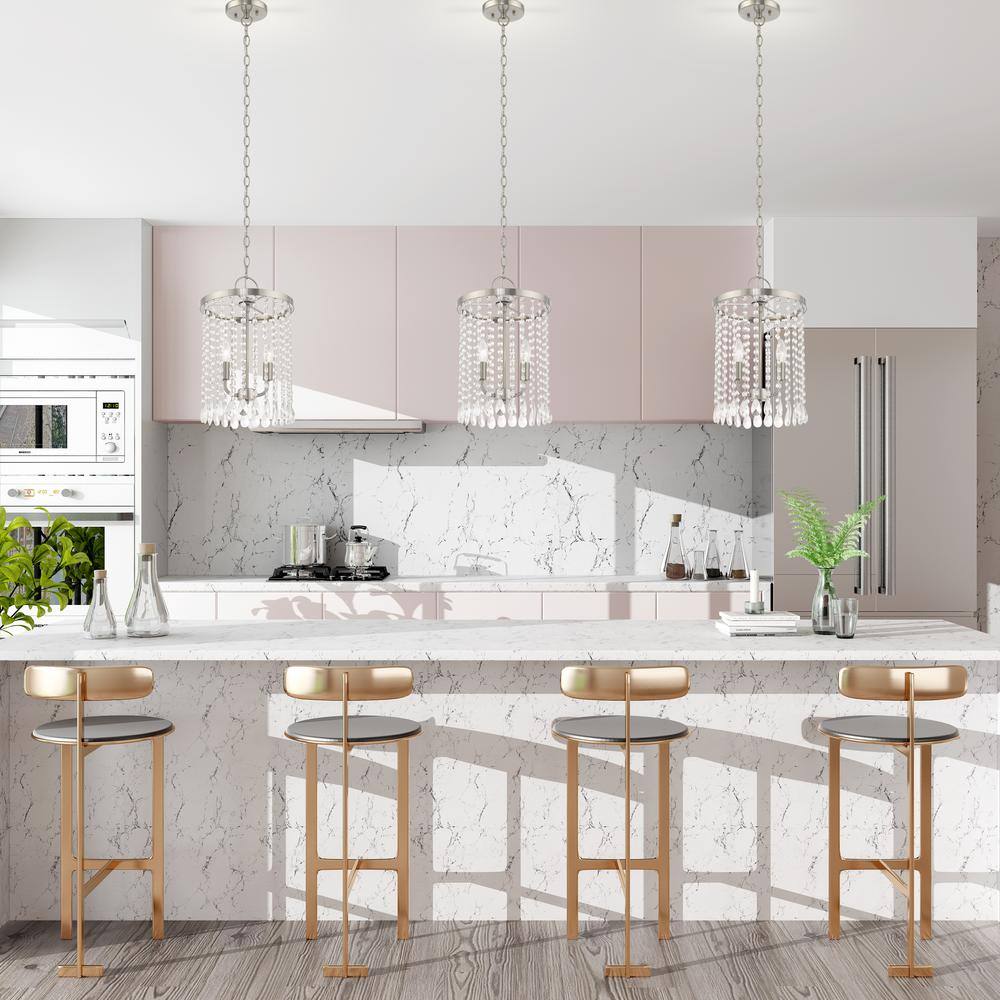 Elizabeth Brushed Nickel Mini Pendant with Clear Crystals