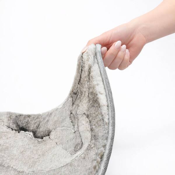 Dream Shag Premium Machine Washable Abstract ADS521 Gray 2 ft. x 3 ft. Accent Rug