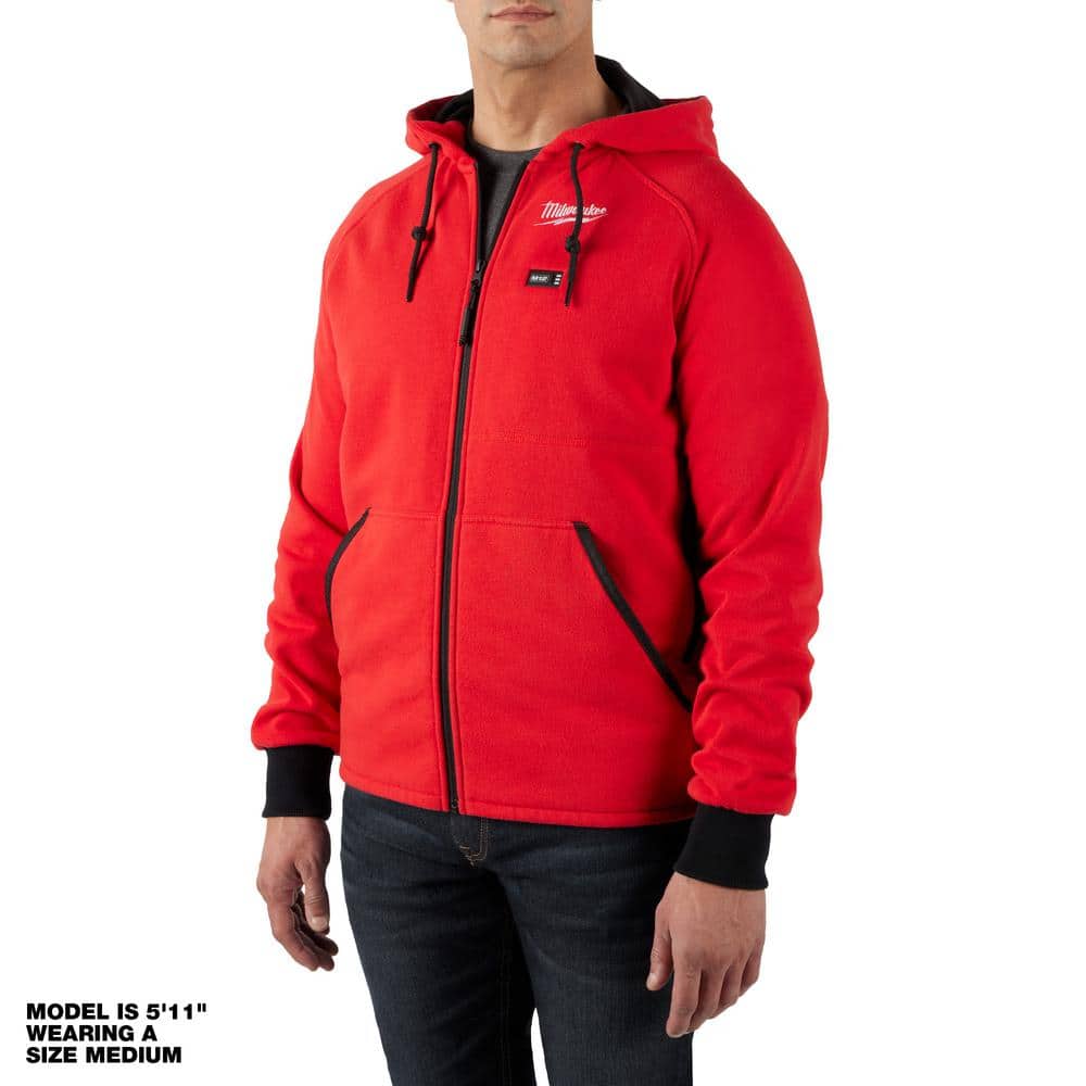 Milwaukee Men's Small M12 12-Volt Lithium-Ion Cordless Red Heated Jacket  Hoodie (Jacket and Battery Holder Only) 306R-20S - The Home Depot