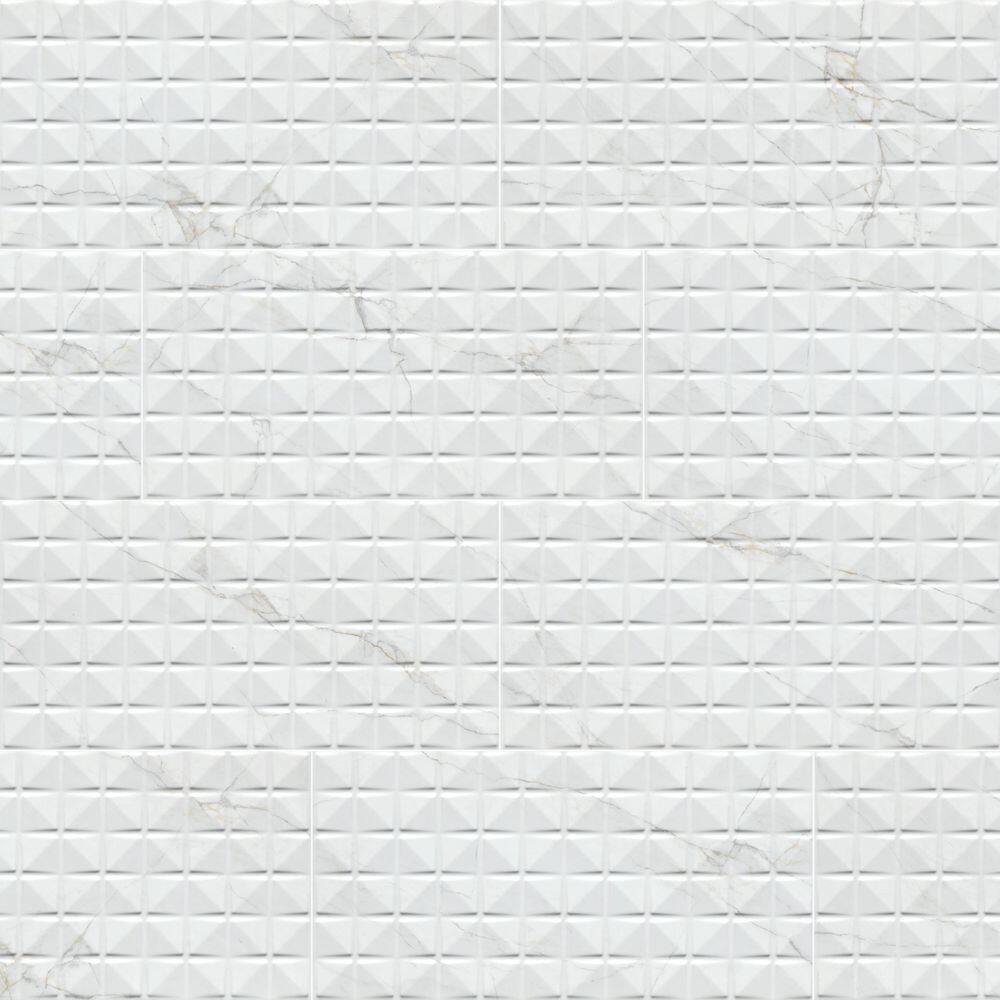 Take Home Tile Sample-Dymo Chex White 4 in. x 4 in. Glossy Ceramic Wall Tile price history on PriceWatchPro