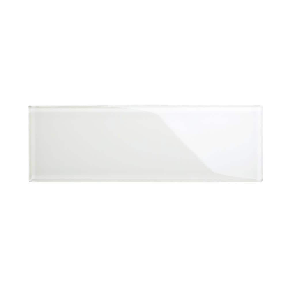 Alabaster 4 in. x 12 in. x 8mm Glass Subway Tile Sample -  Giorbello, G4141-SMPL