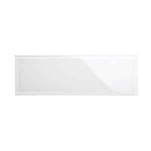 Alabaster 4 in. x 12 in. x 8mm Glass Subway Tile Sample