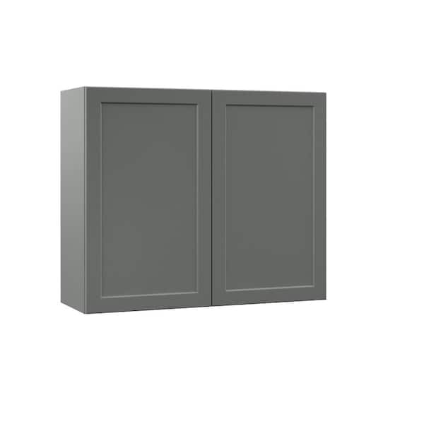 Hampton Bay Designer Series Melvern Storm Gray Shaker Assembled Wall ...