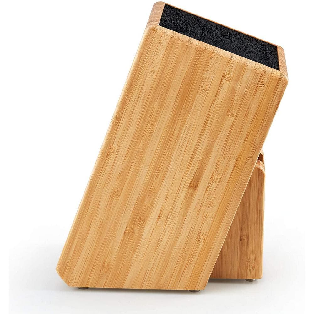 Bamboo Universal Knife Block with Removable Plastic Fibre Insert
