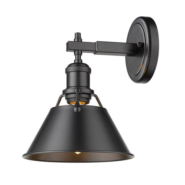 Golden Lighting - Orwell 4.875 in. 1-Light Black Vanity Light with Black Shade