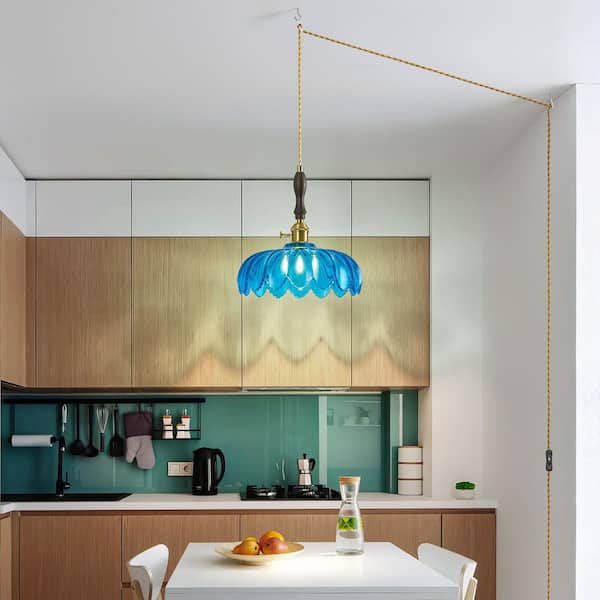 ZHLWIN Home Lighting 60W 1-Light 10.03in Modern Blue Glass