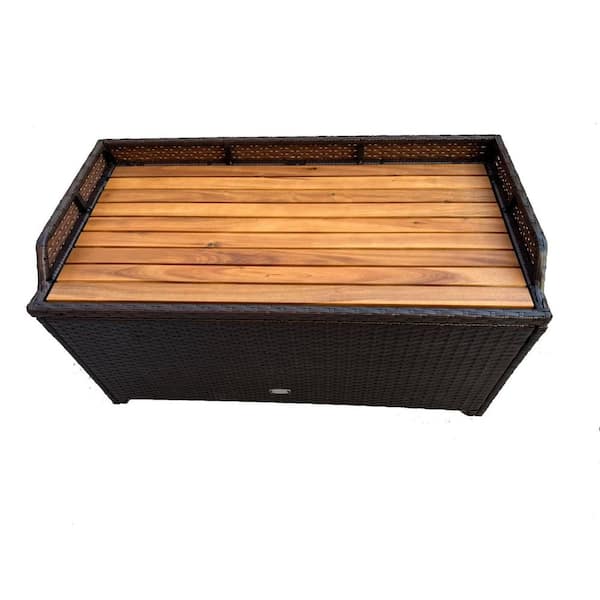 45 Gal. Outdoor Storage Bench Patio Deck Box with Zippered Liner