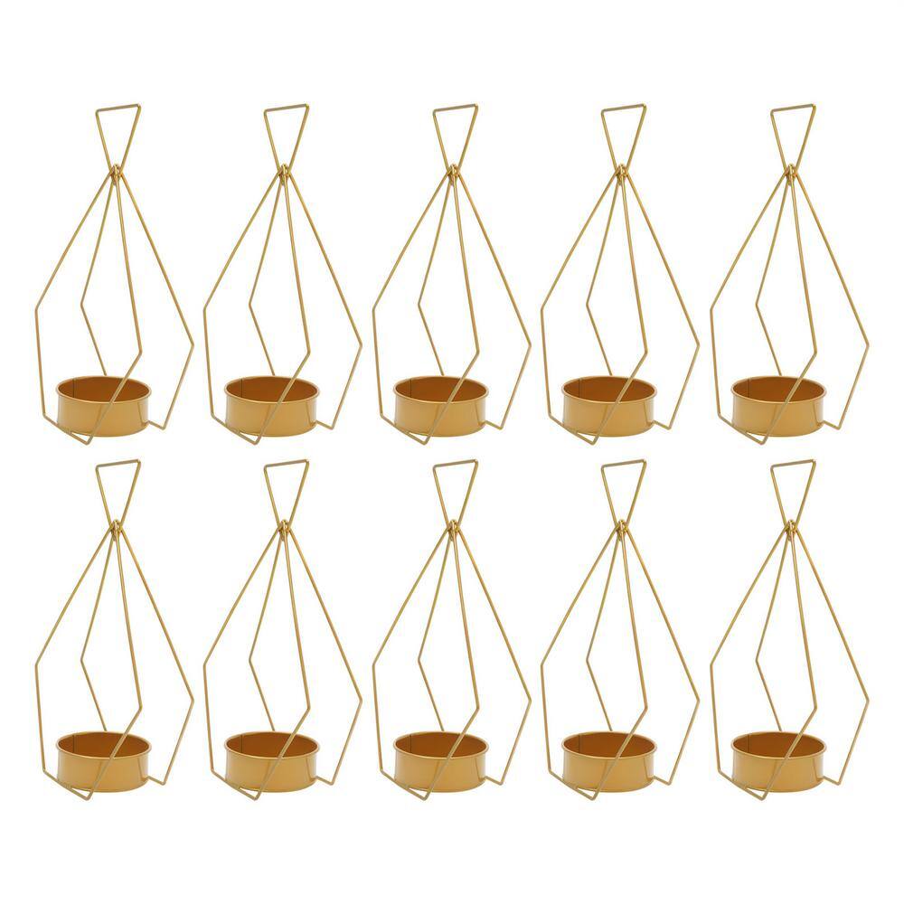 10-Pieces Wedding Centerpieces Gold Metal Diamond Geometric Elegant Tabletop Vase Decoration price history on PriceWatchPro