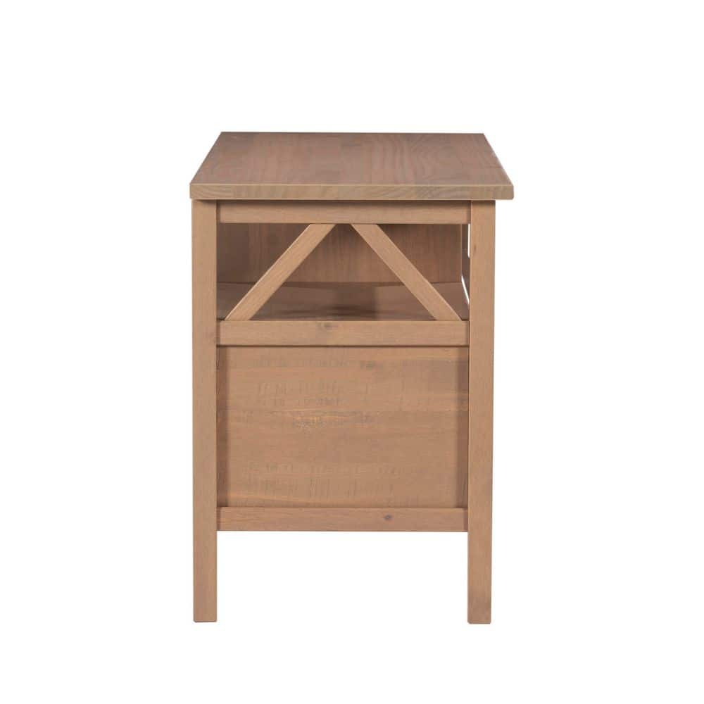 Rustic Gray 48'' Media Stand with Open Shelf and Storage Drawers